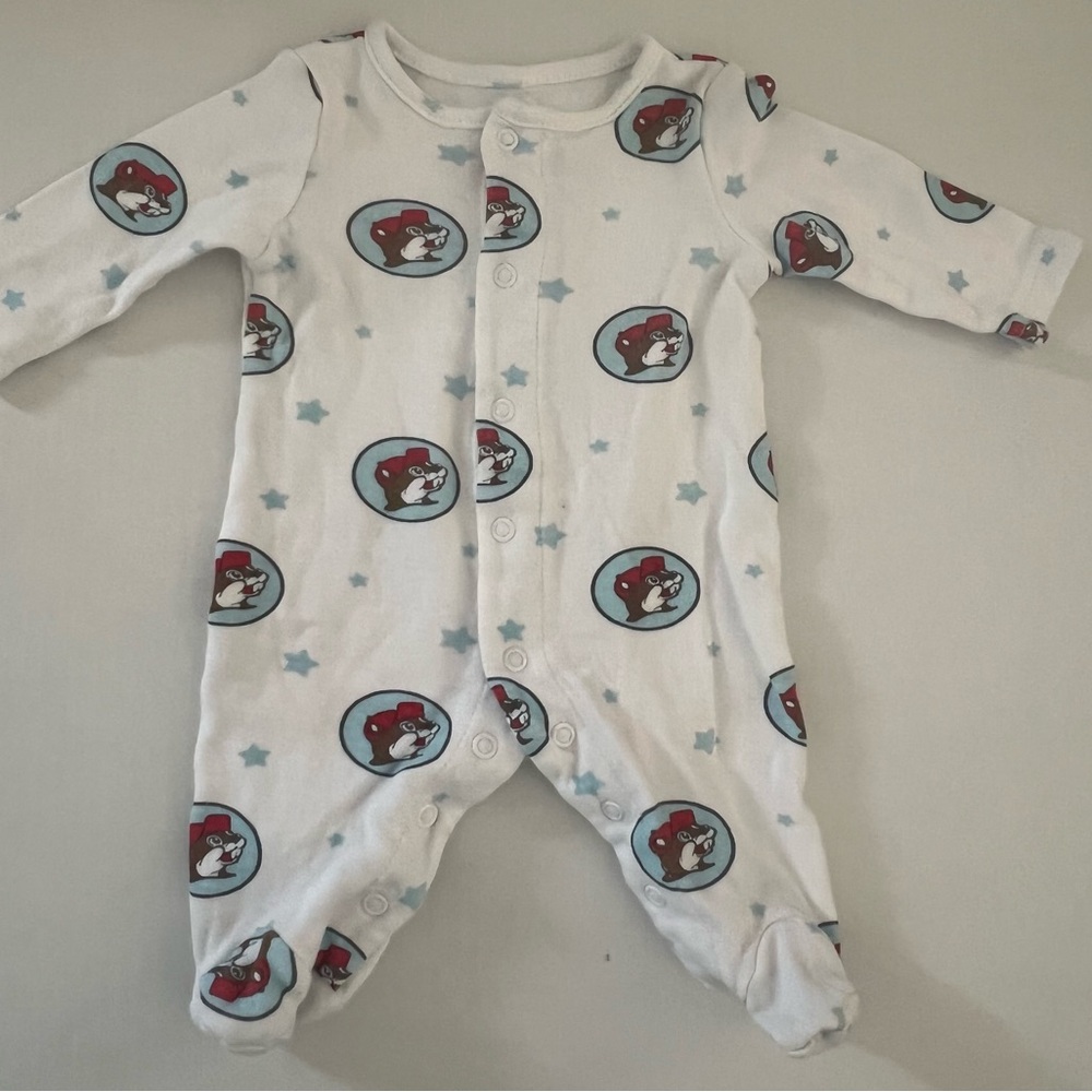 “Buc-ees”, Button-Up One Piece Sleeper, Size Newborn